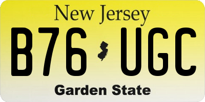 NJ license plate B76UGC