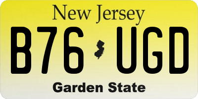 NJ license plate B76UGD