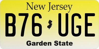 NJ license plate B76UGE