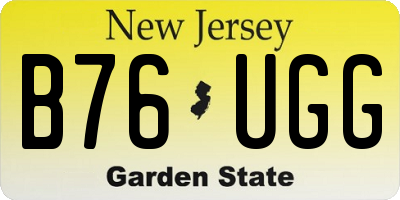 NJ license plate B76UGG