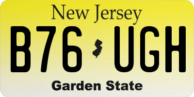 NJ license plate B76UGH