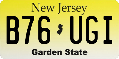 NJ license plate B76UGI