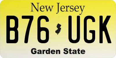 NJ license plate B76UGK