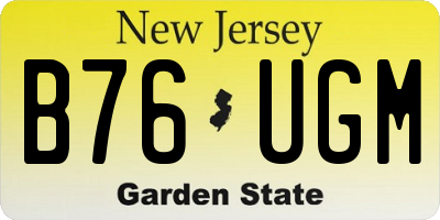 NJ license plate B76UGM