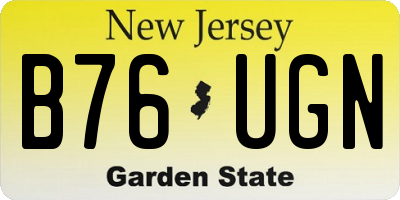 NJ license plate B76UGN