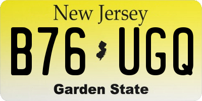 NJ license plate B76UGQ