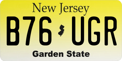 NJ license plate B76UGR