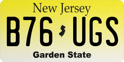 NJ license plate B76UGS