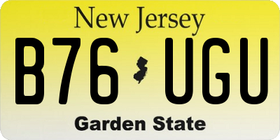 NJ license plate B76UGU