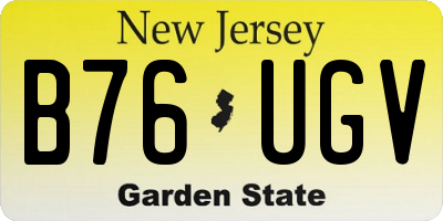NJ license plate B76UGV
