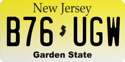NJ license plate B76UGW