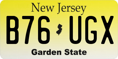 NJ license plate B76UGX