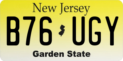 NJ license plate B76UGY