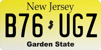 NJ license plate B76UGZ