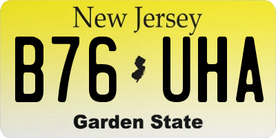 NJ license plate B76UHA