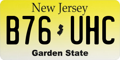 NJ license plate B76UHC