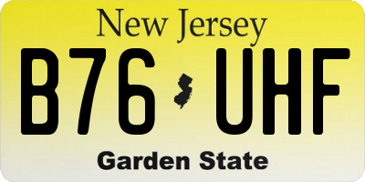 NJ license plate B76UHF