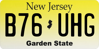 NJ license plate B76UHG
