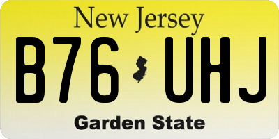 NJ license plate B76UHJ