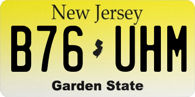NJ license plate B76UHM