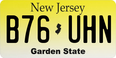 NJ license plate B76UHN
