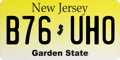 NJ license plate B76UHO