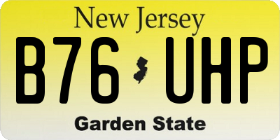 NJ license plate B76UHP