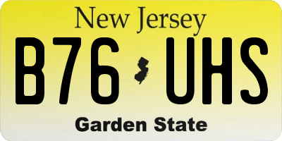 NJ license plate B76UHS