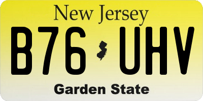 NJ license plate B76UHV