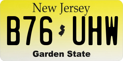 NJ license plate B76UHW