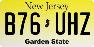 NJ license plate B76UHZ