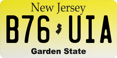 NJ license plate B76UIA