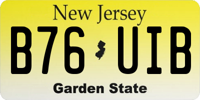 NJ license plate B76UIB