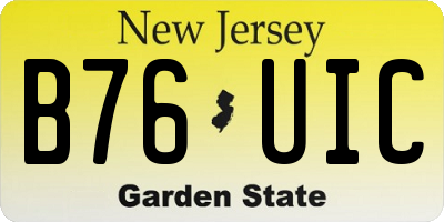 NJ license plate B76UIC