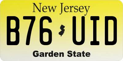 NJ license plate B76UID