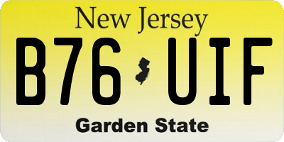 NJ license plate B76UIF