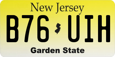 NJ license plate B76UIH