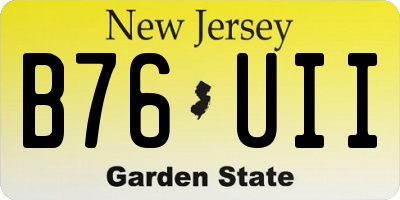 NJ license plate B76UII
