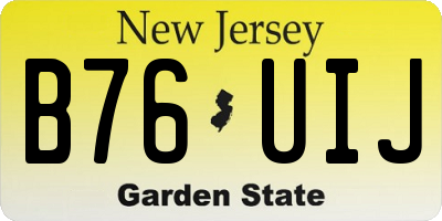 NJ license plate B76UIJ