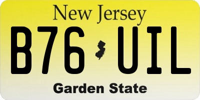NJ license plate B76UIL