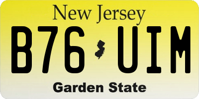 NJ license plate B76UIM