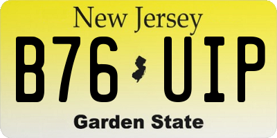 NJ license plate B76UIP
