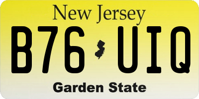 NJ license plate B76UIQ