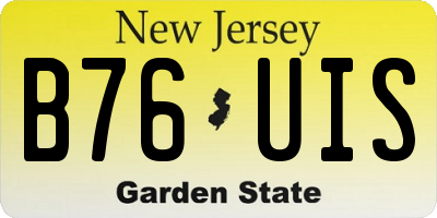 NJ license plate B76UIS