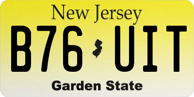 NJ license plate B76UIT