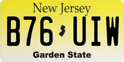 NJ license plate B76UIW