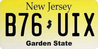 NJ license plate B76UIX