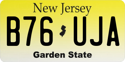 NJ license plate B76UJA