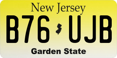 NJ license plate B76UJB