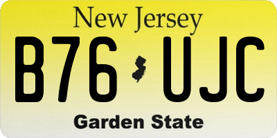 NJ license plate B76UJC